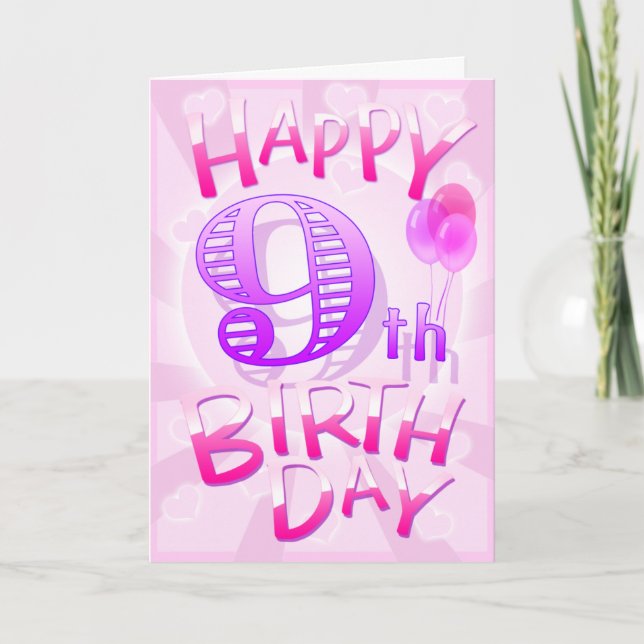 Happy 9th Birthday Card (Front)