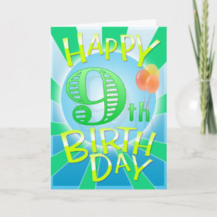 Happy 9th Birthday Card
