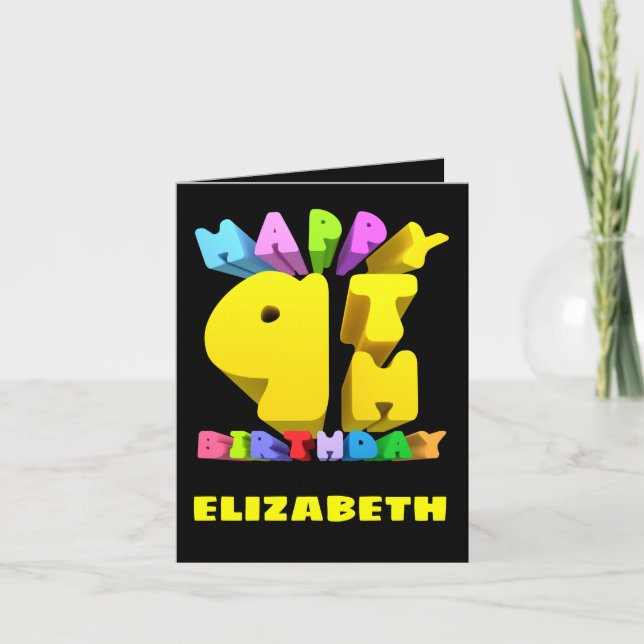 Happy 9th Birthday Card (Front)