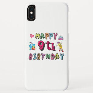 Happy 9th Birthday for 9 year old Kids B-day iPhone XS Max Case