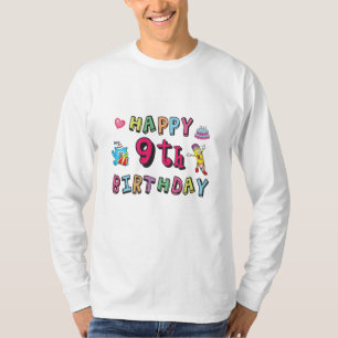 Happy 9th Birthday for 9 year old Kids B-day T-Shirt