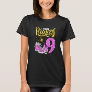 Happy 9th Birthday  For Girls Sneakers Crown Pearl T-Shirt