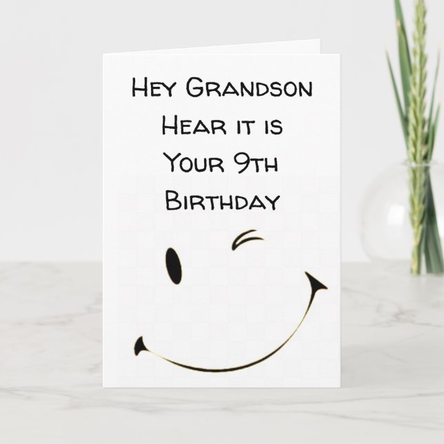 HAPPY *9th BIRTHDAY GRANDSON*** Card (Front)