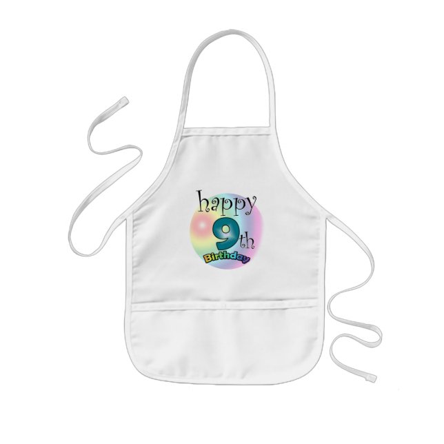 Happy 9th Birthday Kids Apron (Front)