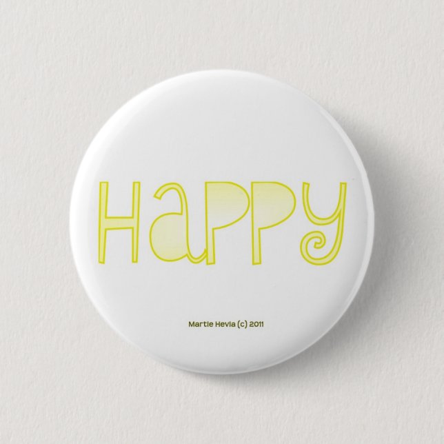 Happy - A Positive Word 2 Inch Round Button (Front)