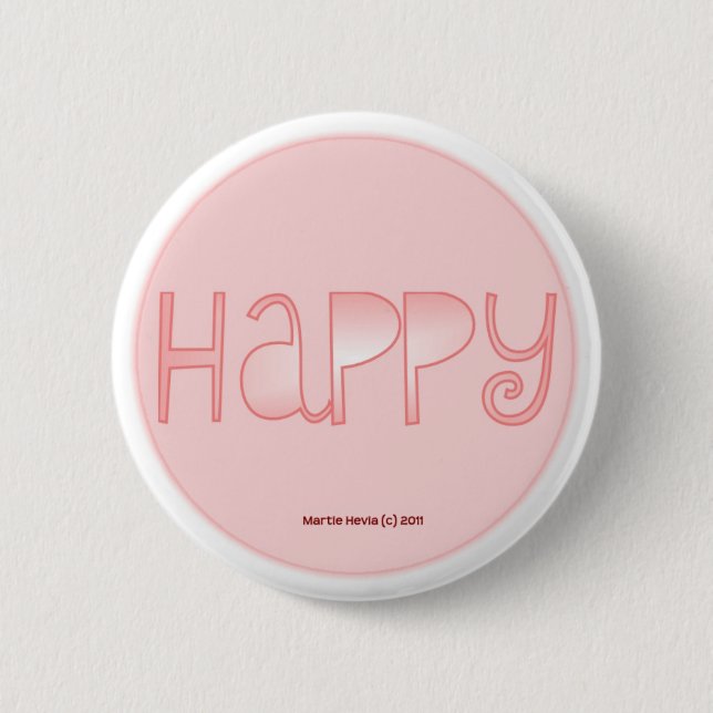 Happy - A Positive Word 2 Inch Round Button (Front)