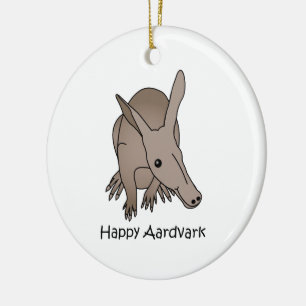 Happy Aardvark Ceramic Ornament