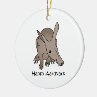Happy Aardvark Ceramic Ornament
