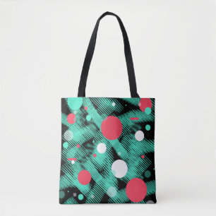 Happy Abstract Print Tote Bag