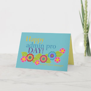 Happy Admin Pro Day! Floral Border, Greeting Card