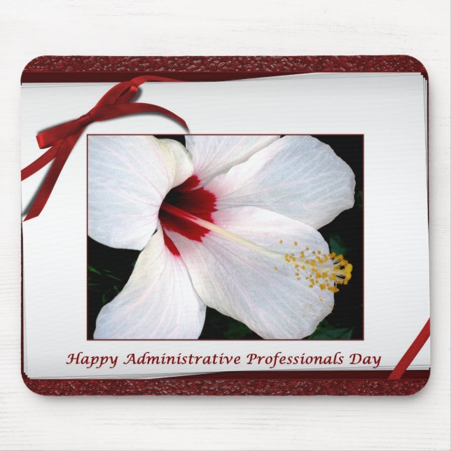 Happy Administrative Professionals Day Floral Mouse Pad (Front)