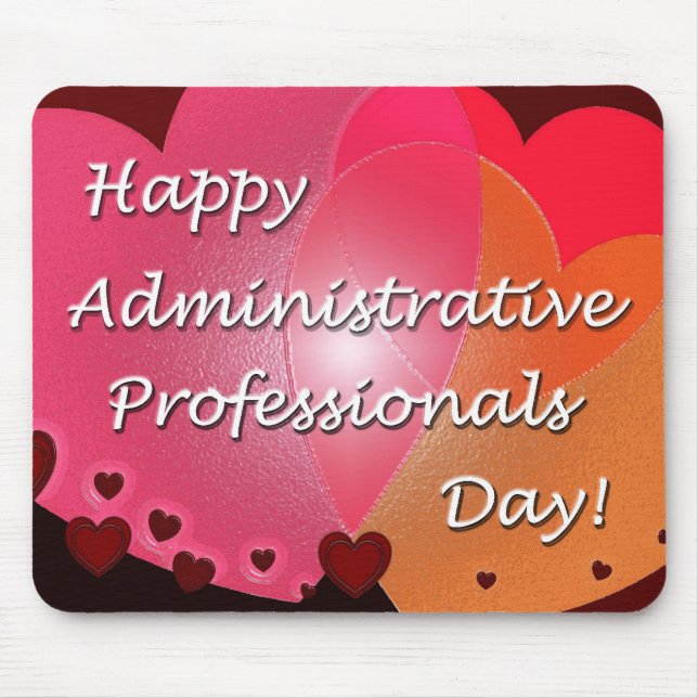 Happy Administrative Professionals Day Hearts Mouse Pad (Front)