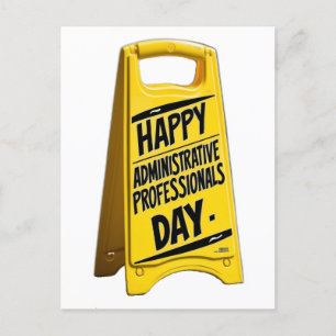 Happy Administrative Professionals Day yellow sign Postcard