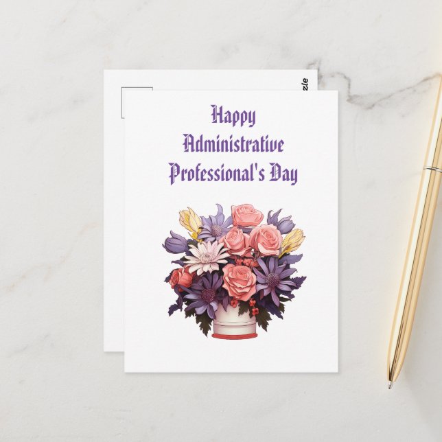 Happy Administrative Professionals Thank You card (Front/Back In Situ)