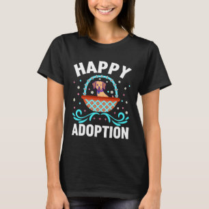 Happy Adoption Dog Basket Love Kids Member Animal  T-Shirt