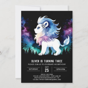 Happy Adorable Lion Birthday Invitation