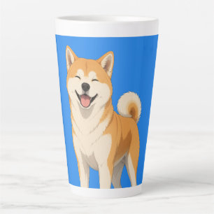 Happy Akita Dog Design Latte Mug