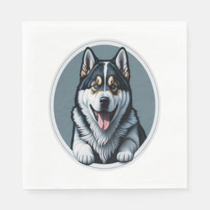 happy Alaskan Malamute Puppy  Napkin