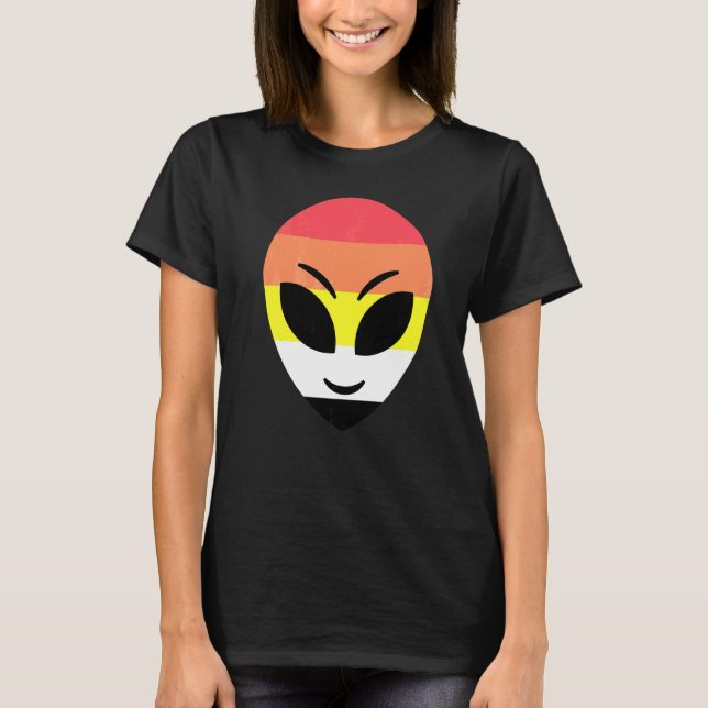 Happy Alien Lithromantic Pride Flag T-Shirt (Front)