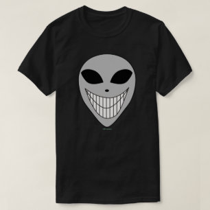 Happy Alien Smile Teeth Cosmic Science Fiction  T-Shirt