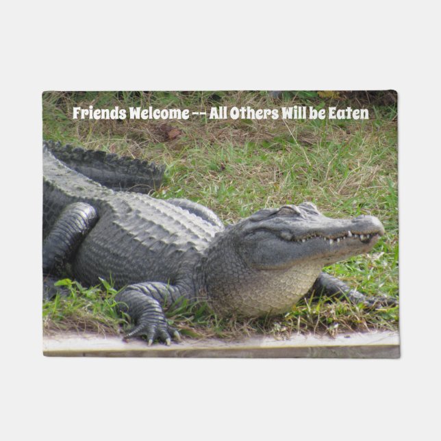 Happy Alligator - Personalized Doormat (Front)