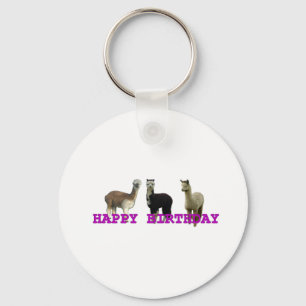 Happy (alpaca)  birthday keychain