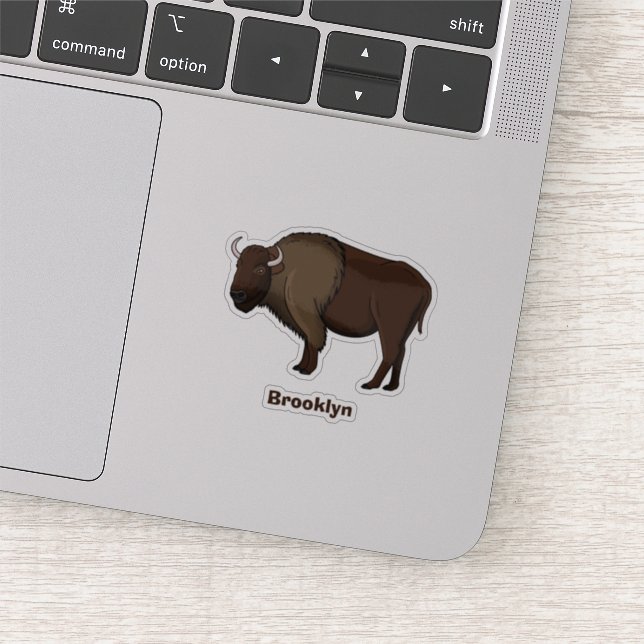 Happy American bison buffalo illustration (Detail)