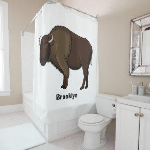 Happy American bison buffalo illustration