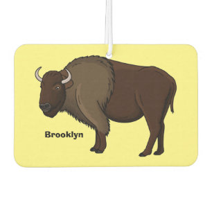 Happy American bison buffalo illustration Air Freshener