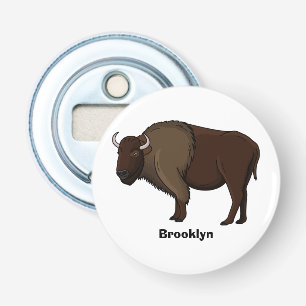 Happy American bison buffalo illustration Bottle Opener