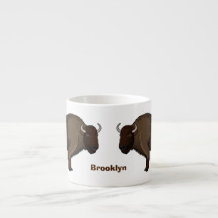 Happy American bison buffalo illustration Espresso Cup