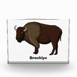 Happy American bison buffalo illustration  Photo Block