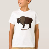 Happy American bison buffalo illustration