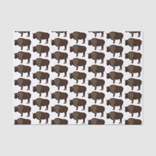 Happy American bison buffalo illustration Tissue Paper