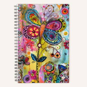 *~* Happy AN1 Floral Fantasy Whimsical Butterfly Notebook