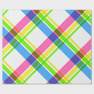 Happy and Bright Plaid Wrapping Paper