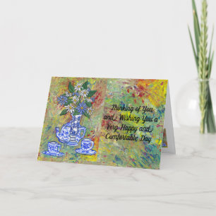 happy and comfortable day, blank inside thank you card