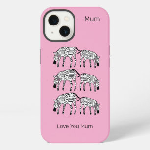 Happy and Cute Kenya Zebras Mum's iPhone 13 Case