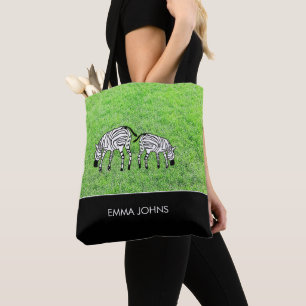 Happy and Cute Kenyan Zebras Tote Bag