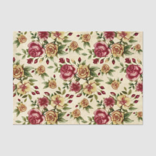 Happy and Cute Yellow and Red Roses  Tissue Paper