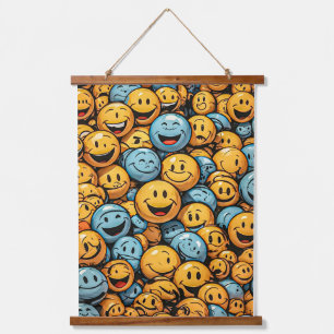 Happy And Funny Emoji Faces  Hanging Tapestry