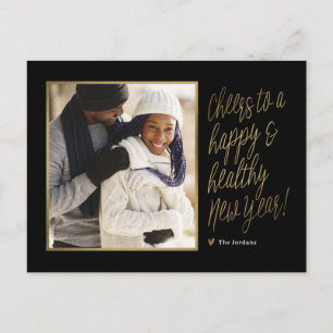 Happy and Healthy New Year Photo Postcard