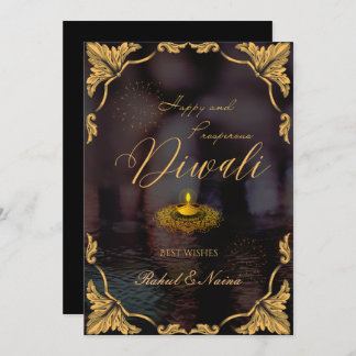Happy and prosperous Diwali Elegant customisable Holiday Card