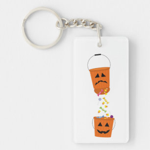 Happy and Sad Halloween Buckets Keychain
