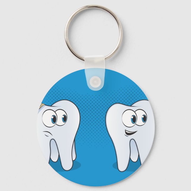 Happy And Sad Teeth Keychain (Front)