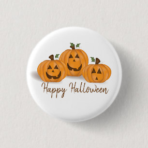 Happy and Smiling Jack O Lanterns Button