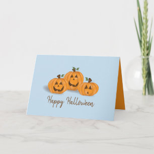 Happy and Smiling Jack O Lanterns Card