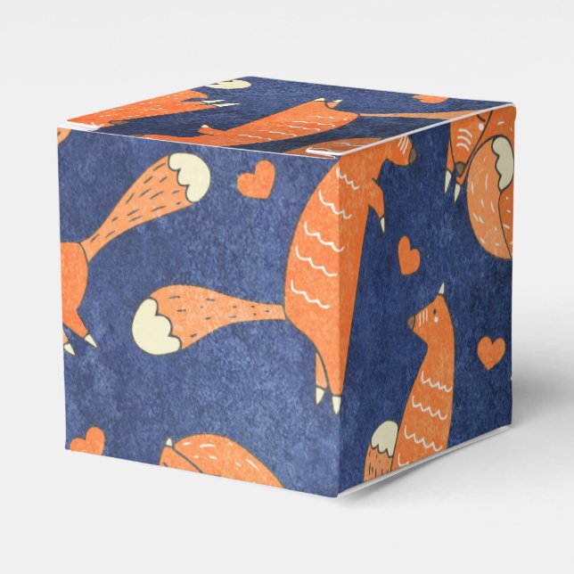 Happy animal fox pattern favor box (Front Side)
