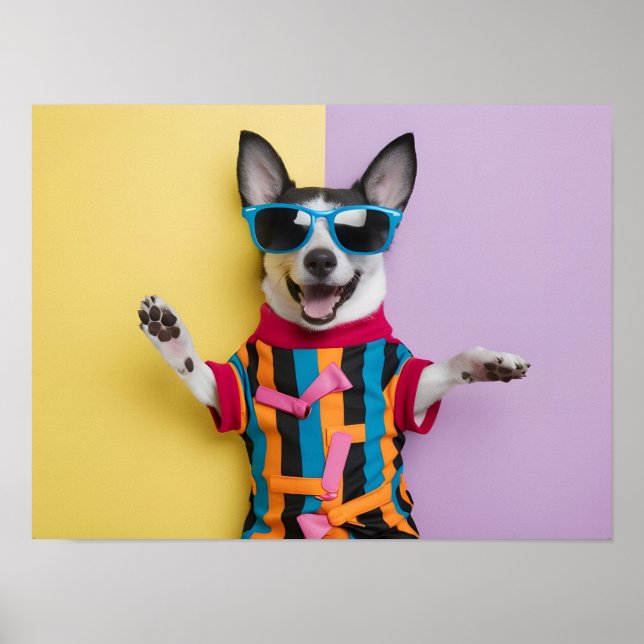 Happy Animal with Sunglasses Poster (Front)