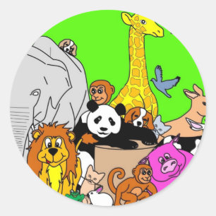 Happy Animals Classic Round Sticker